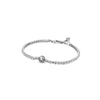 Geometric Red Heart Tennis Racket Motif Sterling Silver Bracelet With Fine Craftsmanship For Unisex Wear