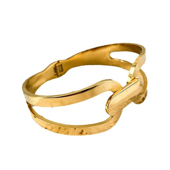 Geometric Ring Buckle Bracelet Stainless Steel Electroplated For Female