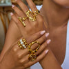 Geometric Ring Titanium Steel Non Fading Light Luxury High End Jewelry Electroplated For Women