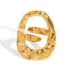 Geometric Ring Titanium Steel Non Fading Light Luxury High End Jewelry Electroplated For Women