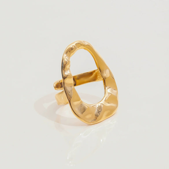 Geometric Ring Titanium Steel Non Fading Light Luxury High End Jewelry Electroplated For Women