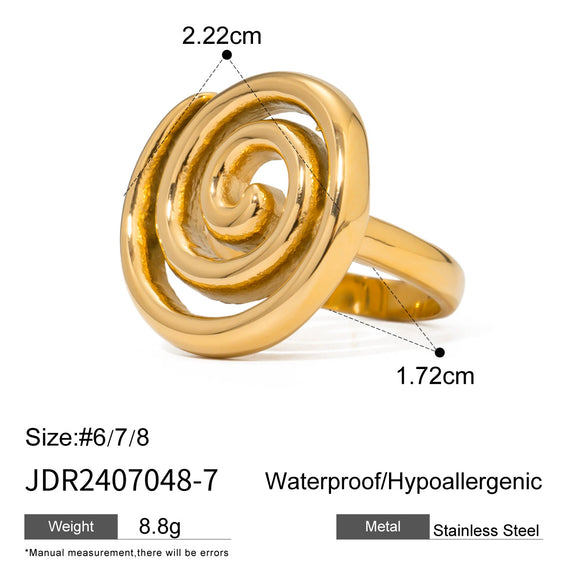 Geometric Ring Titanium Steel Non Fading Light Luxury High End Jewelry Electroplated For Women