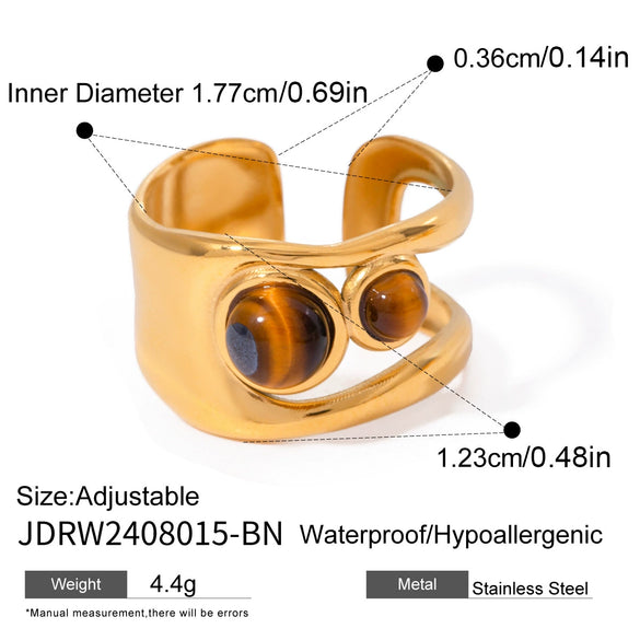 Geometric Ring Titanium Steel Non Fading Light Luxury High End Jewelry Electroplated For Women