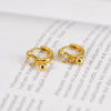 Geometric Round Bead Drop Earrings For Women With Silver Needle And Copper Electroplated Simple Fashion Ear Buckles