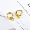 Geometric Round Bead Drop Earrings For Women With Silver Needle And Copper Electroplated Simple Fashion Ear Buckles