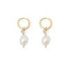 Geometric Round Freshwater Pearl Earrings For Women Alloy Electroplated Gold Plated Fashion Jewelry