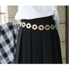 Geometric Round Metal Body Chain Waist Belt With Alloy Buckle And Hook Fastening Retro Fashion Jewelry