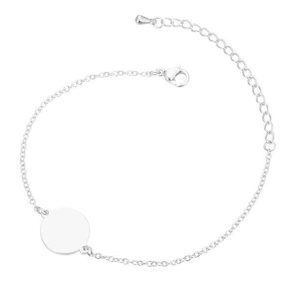 Geometric Round Stainless Steel Bracelet Minimalist Electroplated Jewelry For Women And Unisex Wear