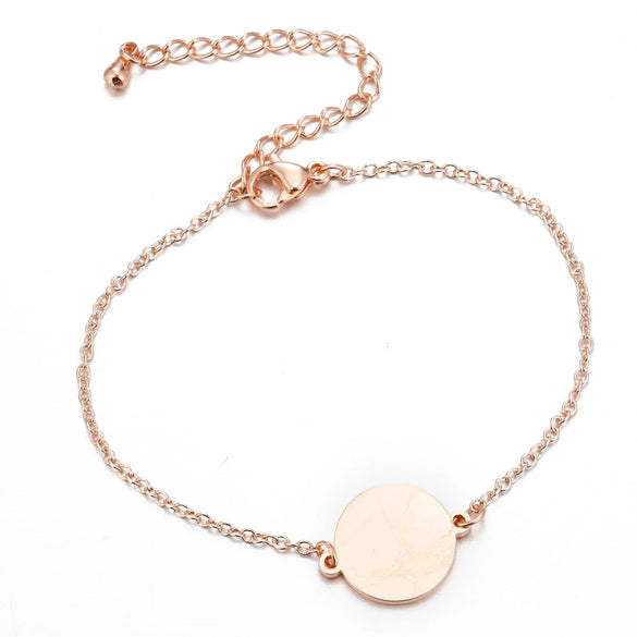 Geometric Round Stainless Steel Bracelet Minimalist Electroplated Jewelry For Women And Unisex Wear