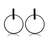 Geometric Round Stud Earrings Temperament Large Circle Women'S Earrings Electroplated Gold Silver Black