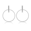 Geometric Round Stud Earrings Temperament Large Circle Women'S Earrings Electroplated Gold Silver Black