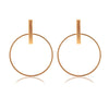 Geometric Round Stud Earrings Temperament Large Circle Women'S Earrings Electroplated Gold Silver Black