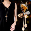Geometric Simple High End Versatile Women's Metal Necklace With Electroplating Treatment Sweater Chain Accessories In Niche Light Luxury Style