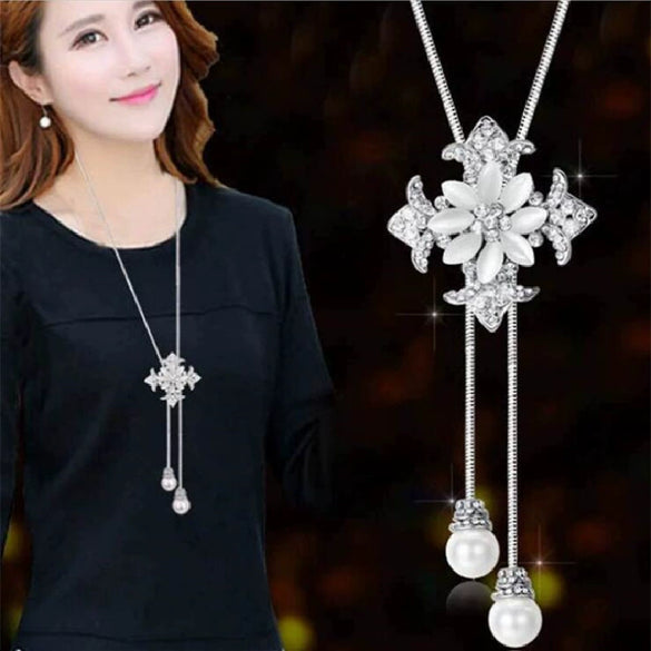 Geometric Simple High End Versatile Women's Metal Necklace With Electroplating Treatment Sweater Chain Accessories In Niche Light Luxury Style