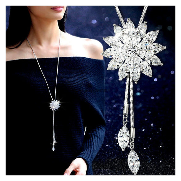 Geometric Simple High End Versatile Women's Metal Necklace With Electroplating Treatment Sweater Chain Accessories In Niche Light Luxury Style
