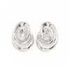 Geometric Spiral Hollow Earrings For Women Irregular Alloy Design With Electroplated Finish And Stainless Steel Ear Posts