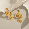 Geometric Spiral Rotating Irregular Stainless Steel Earrings For Girls With Electroplating Design