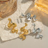 Geometric Spiral Rotating Irregular Stainless Steel Earrings For Girls With Electroplating Design