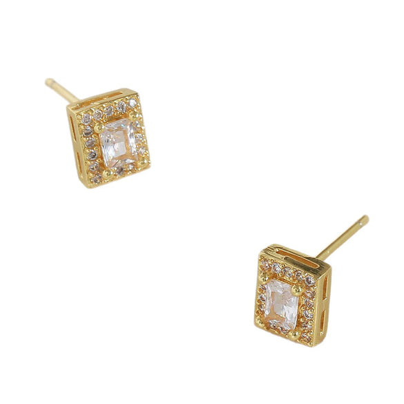 Geometric Square Rectangular Copper Electroplated Earrings For Women And Men