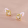 Geometric Square Rectangular Copper Electroplated Earrings For Women And Men