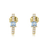 Geometric Square Sterling Silver Zircon Earrings For Women With Diamond Design