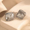 Geometric Square Titanium Steel Earrings For Women With Electroplating