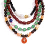 Geometric Stainless Steel Beaded Necklace With Freshwater Pearls And Pvd Gold Plating For Women