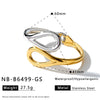 Geometric Stainless Steel Bracelet For Women With Gold Tone Vacuum Plated Finish And Minimalist Versatile Style