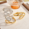 Geometric Stainless Steel Bracelet For Women With Gold Tone Vacuum Plated Finish And Minimalist Versatile Style
