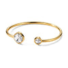 Geometric Stainless Steel Bracelet For Women With Zircon Inlay And 18K Gold Plated Finish Elegant Fashion Jewelry