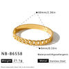 Geometric Stainless Steel Bracelet With Rhinestones Vacuum Plated Retro Style Jewelry For Women