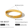 Geometric Stainless Steel Bracelet With Rhinestones Vacuum Plated Retro Style Jewelry For Women