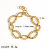 Geometric Stainless Steel Bracelet With Splicing Large And Small Round Shapes 18K Goldplated