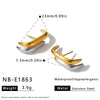 Geometric Stainless Steel Earrings For Women With Gold Electroplated Finish Simple Fashion Jewelry