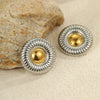 Geometric Stainless Steel Earrings With Gold And Silver Color Matching Electroplated
