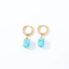 Geometric Stainless Steel Earrings With Natural Stone Simple Niche Design High End Style