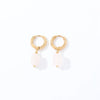 Geometric Stainless Steel Earrings With Natural Stone Simple Niche Design High End Style