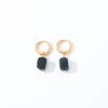 Geometric Stainless Steel Earrings With Natural Stone Simple Niche Design High End Style