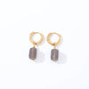 Geometric Stainless Steel Earrings With Natural Stone Simple Niche Design High End Style