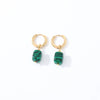 Geometric Stainless Steel Earrings With Natural Stone Simple Niche Design High End Style