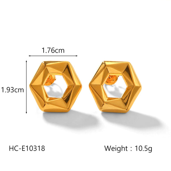 Geometric Stainless Steel Electroplated Women's Earrings