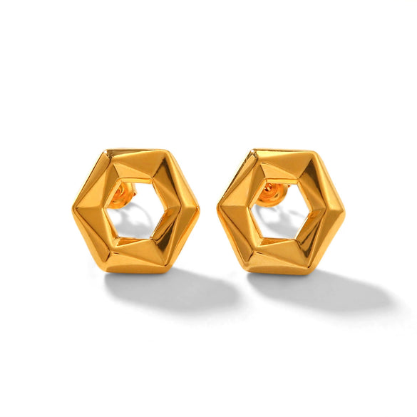 Geometric Stainless Steel Electroplated Women's Earrings