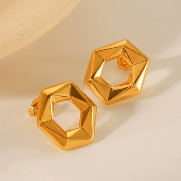 Geometric Stainless Steel Electroplated Women's Earrings