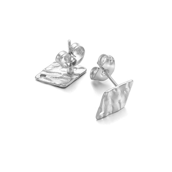 Geometric Stainless Steel Embossed Butterfly Flower Heartshaped Electroplated Earrings Accessories