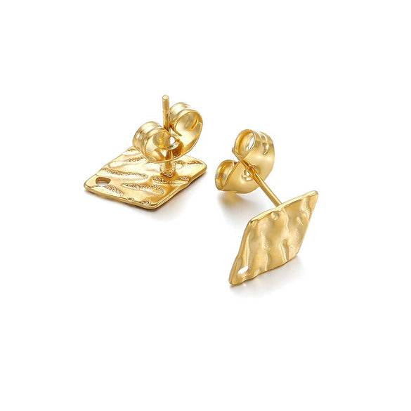 Geometric Stainless Steel Embossed Butterfly Flower Heartshaped Electroplated Earrings Accessories