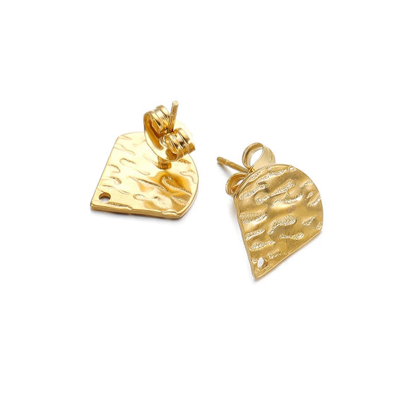 Geometric Stainless Steel Embossed Butterfly Flower Heartshaped Electroplated Earrings Accessories