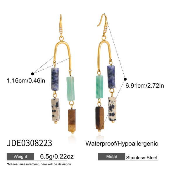 Geometric Stainless Steel Necklace With Pvd Gold Plating Regular Chain And Lobster Clasp For Women