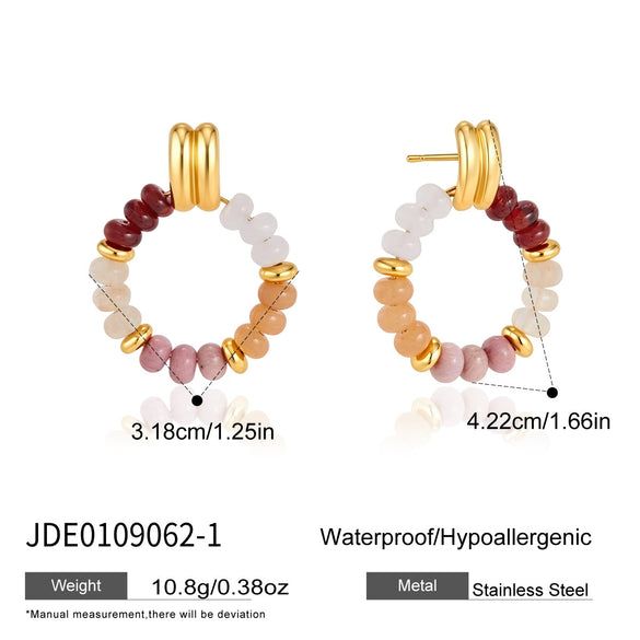 Geometric Stainless Steel Necklace With Pvd Gold Plating Regular Chain And Lobster Clasp For Women