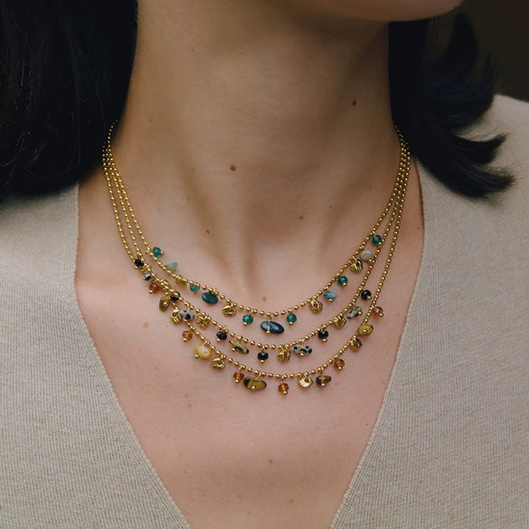 Geometric Stainless Steel Pendant Necklace With Pvd Vacuum Gold Plating And Regular Chain For Women