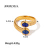 Geometric Stainless Steel Ring With Resin Diamond Detail Hypoallergenic Pvd Vacuum Gold Plated Jewelry For Women
